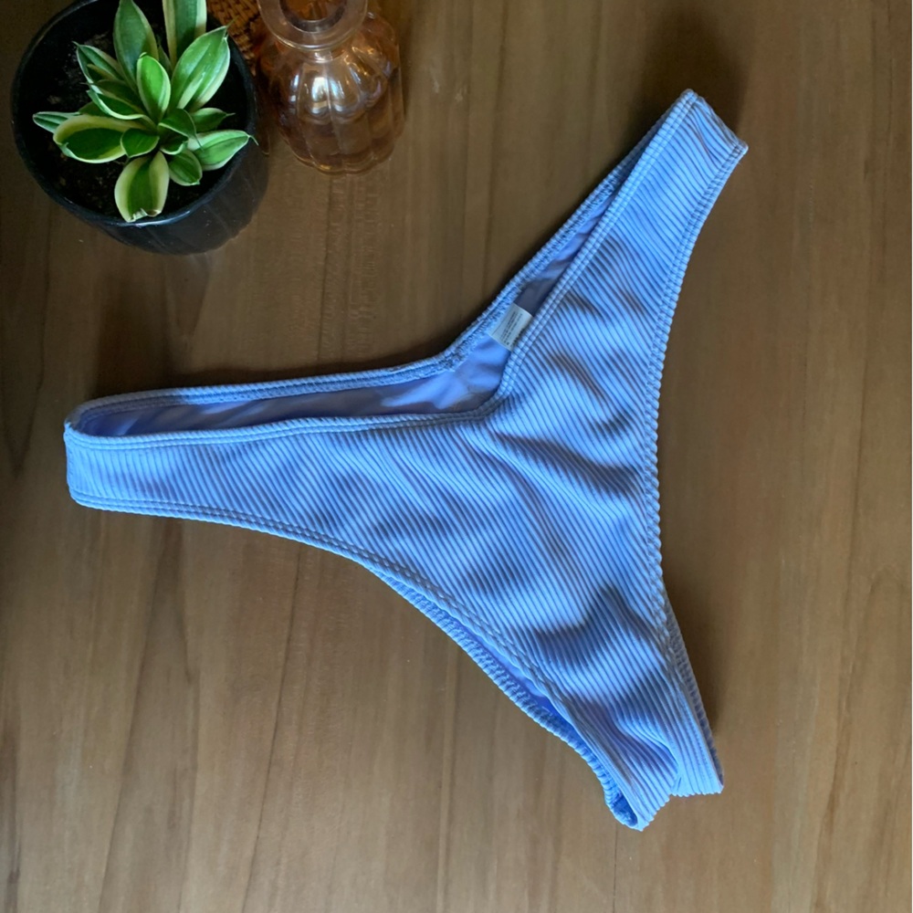 Hollister Blue Ribbed Cheeky Bikini Bottom - never worn